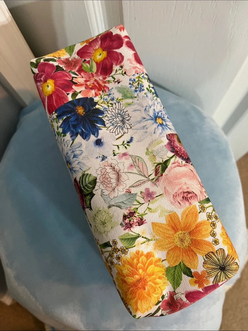 Punch Studio Colorful Floral Stripe Cosmetic Bag NWT